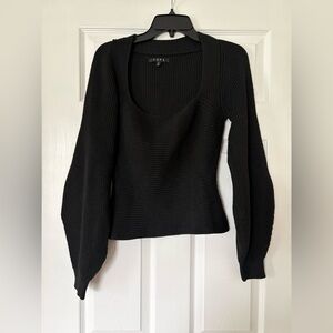 FORE Black Ribbed Sweater